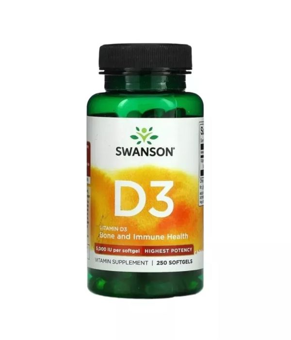 Swanson Vitamin D3 5000 IU, 250 капсул