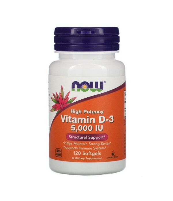 NOW Vitamin D-3 5000 IU, 120 капсул