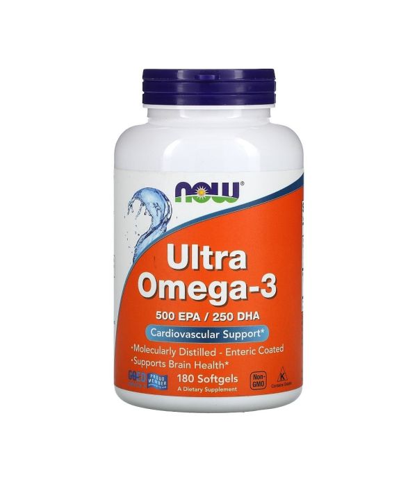 NOW Ultra Omega-3 500 EPA / 250 DHA, 180 капсул