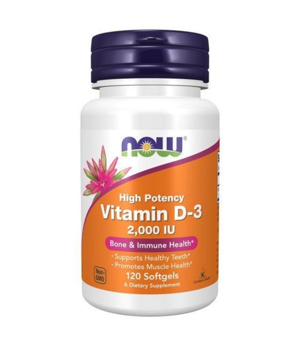 NOW Vitamin D-3 2000 IU, 120 капсул