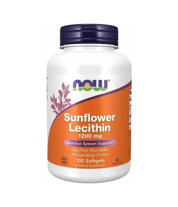 NOW Sunflower Lecithin 1200 мг, 100 капсул (50 порций)