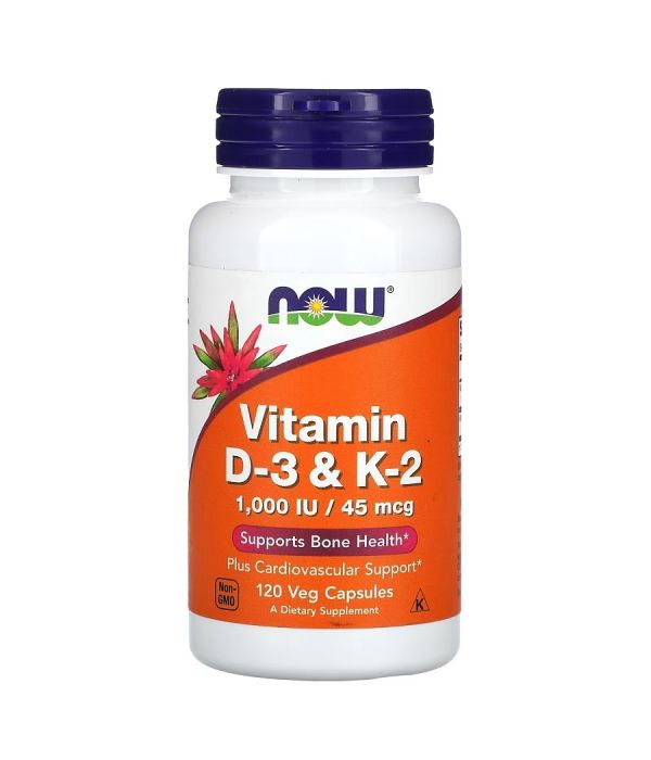 NOW Vitamin D-3 & K-2 120 капсул