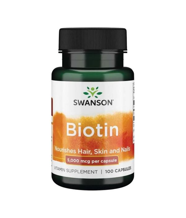 Swanson Biotin 5000 мкг, 100 капсул