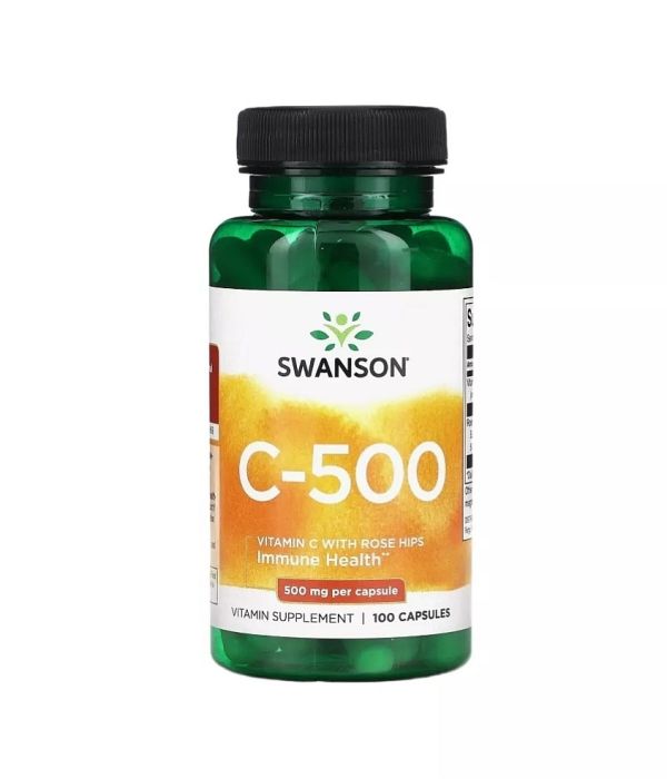 Swanson Vitamin C-500 with Rose Hips, 100 капсул