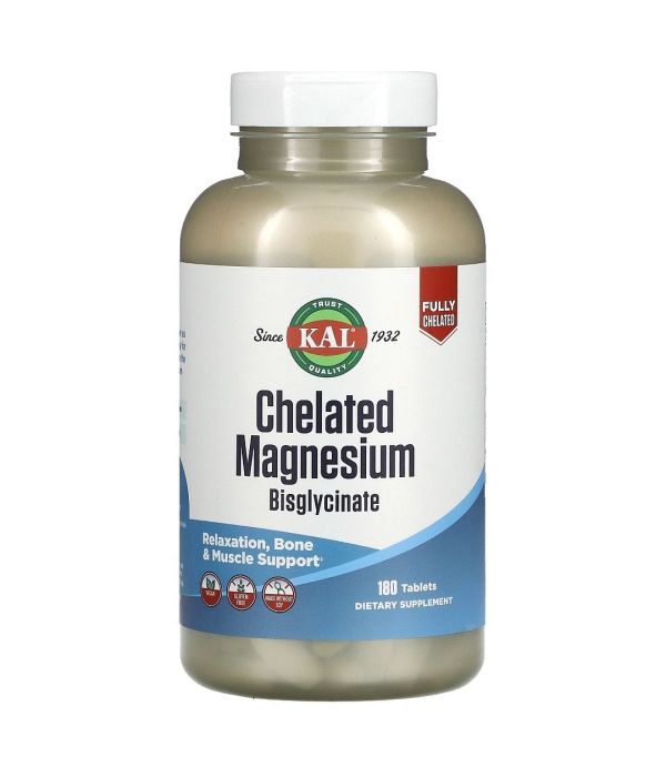 KAL Chelated Magnesium Bisglycinate 180 таблеток (60 порций)