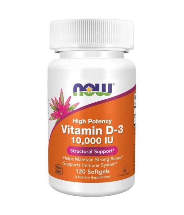 NOW Vitamin D-3 10000 IU, 120 капсул