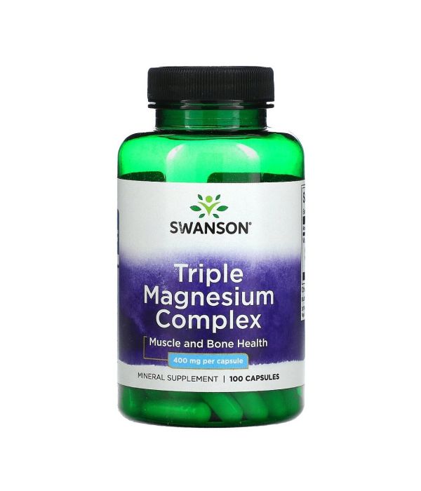 Swanson Triple Magnesium Complex 400 мг, 100 капсул (100 порций)