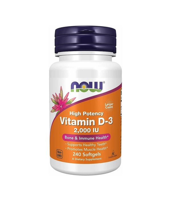 NOW Vitamin D-3 2000 IU, 240 капсул